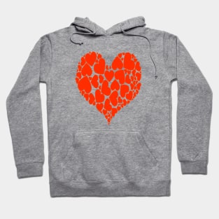 A Heart Full Of Love Red Pattern Hoodie